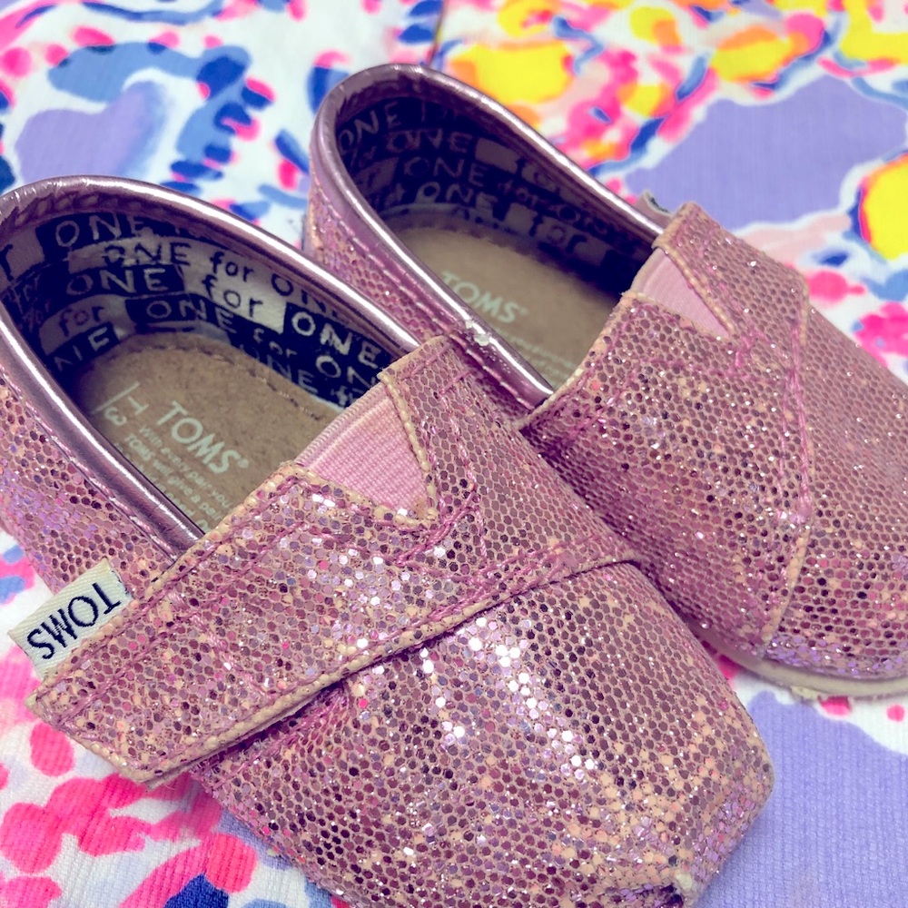 Baby girl pink sparkle TOMS